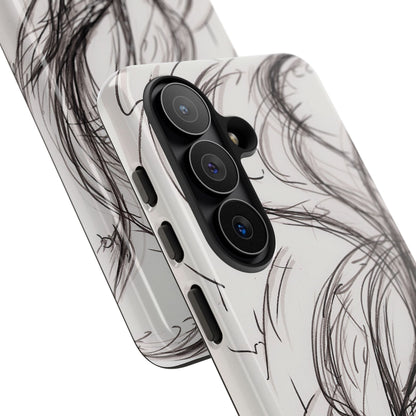 Smokey Ink Koi phone case | abstract koi sketch, smoky ink illustration