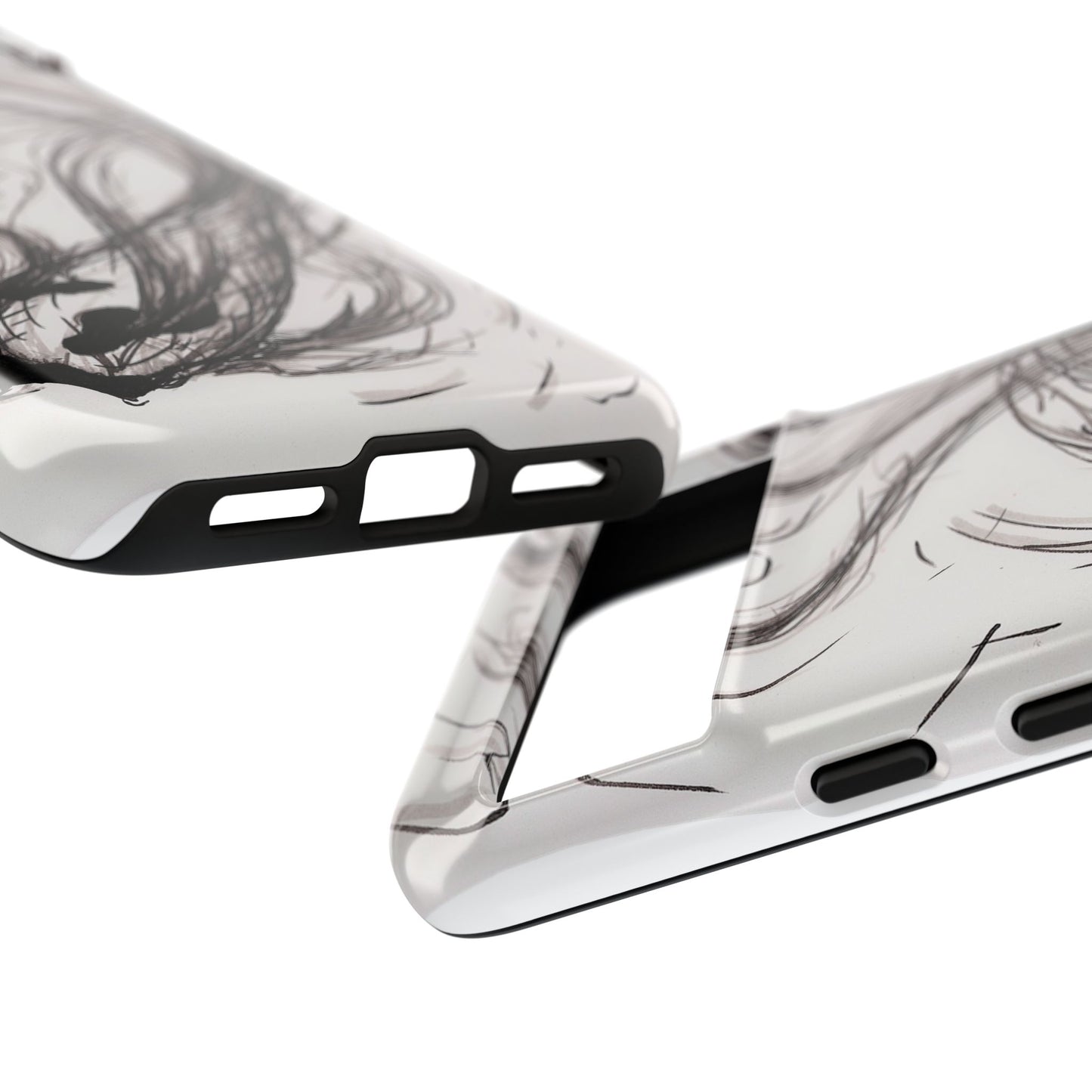 Smokey Ink Koi phone case | abstract koi sketch, smoky ink illustration