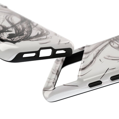 Smokey Ink Koi phone case | abstract koi sketch, smoky ink illustration