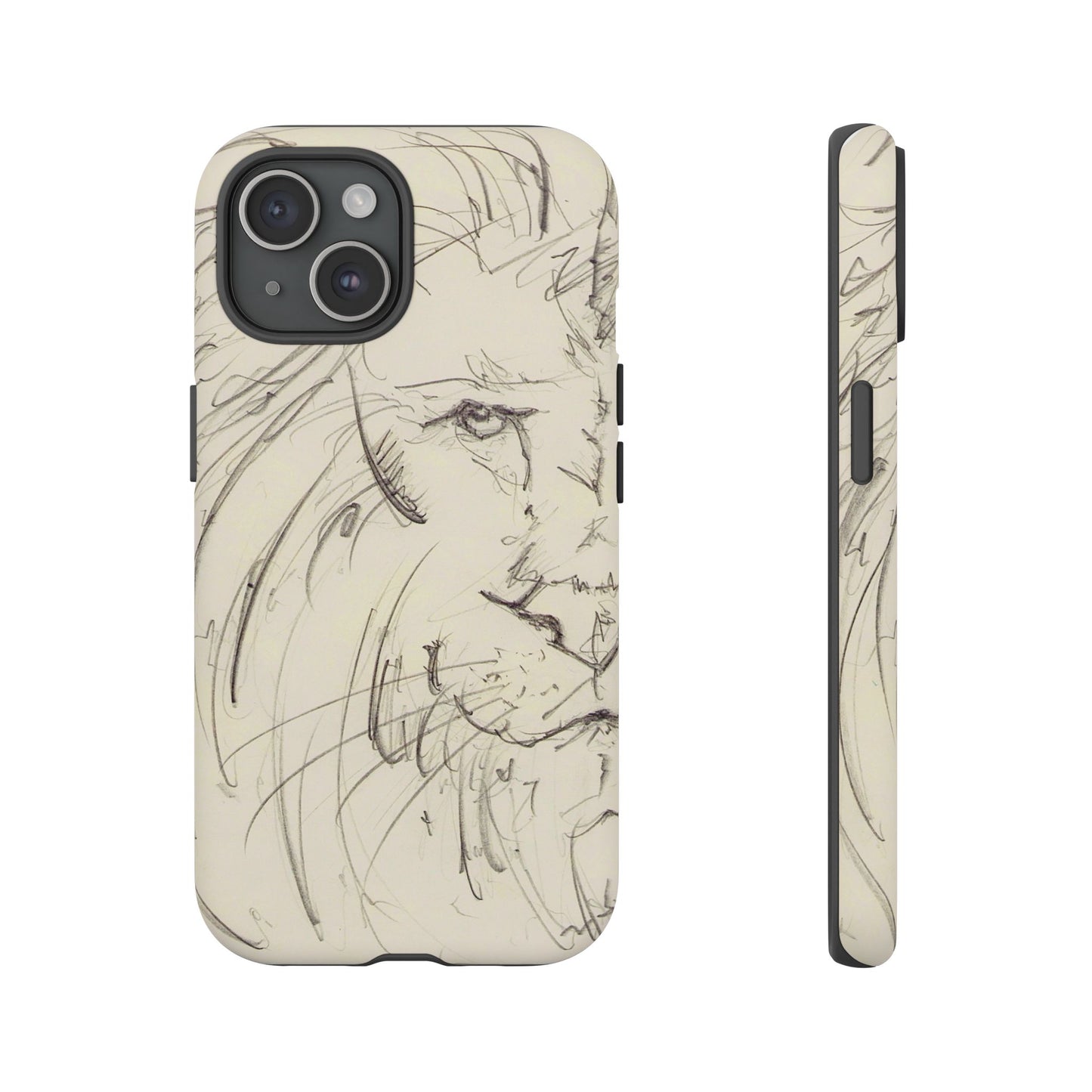 Flowing Lion Sketch phone case | Wildlife Art | Tough Cases