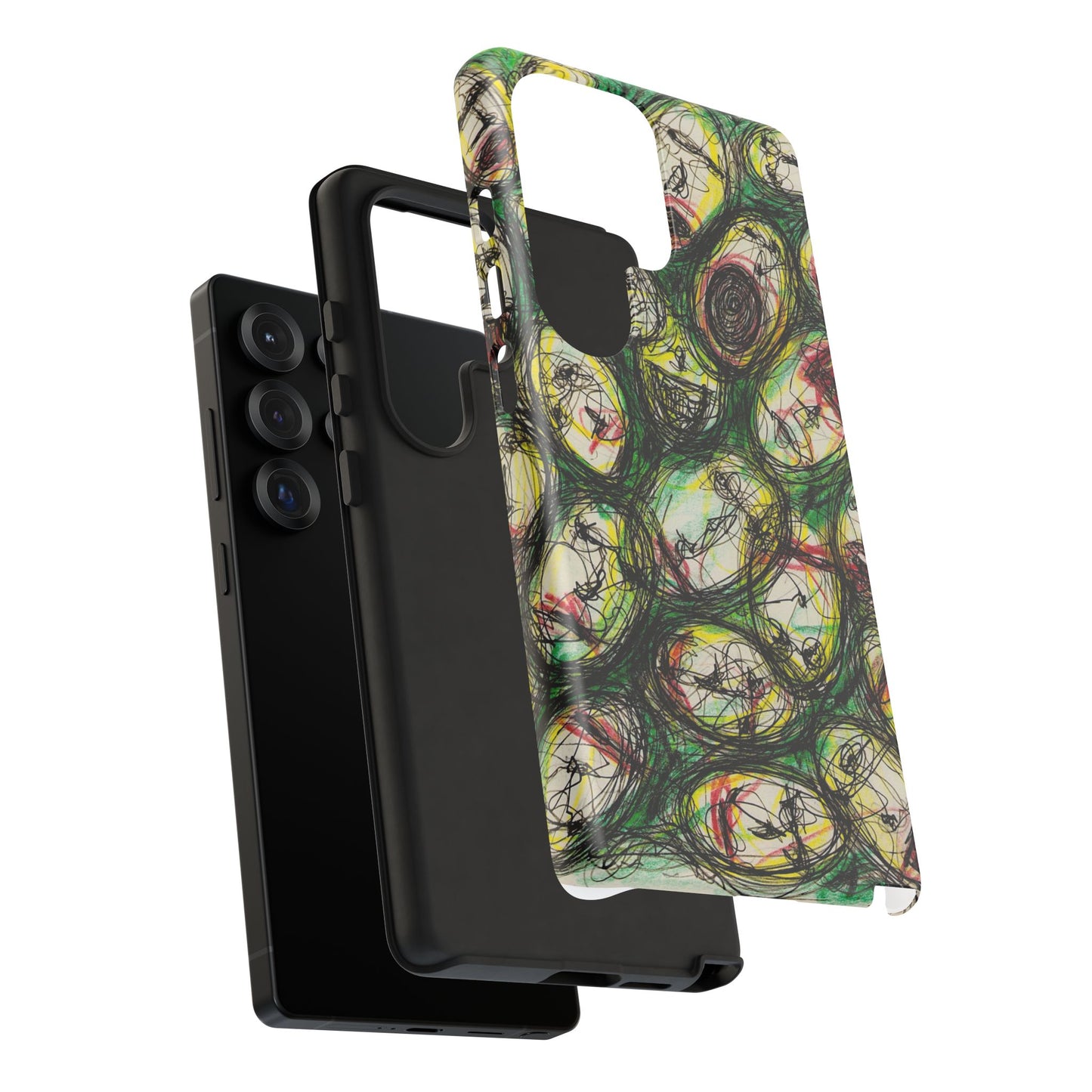 Abstract Sanity Faces Phone Case | Expressionist Face Art | Tough Case