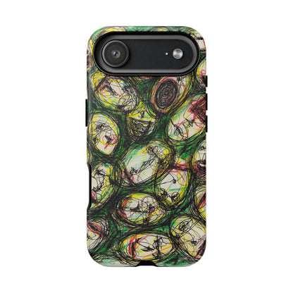 Abstract Sanity Faces Phone Case | Expressionist Face Art | Tough Case