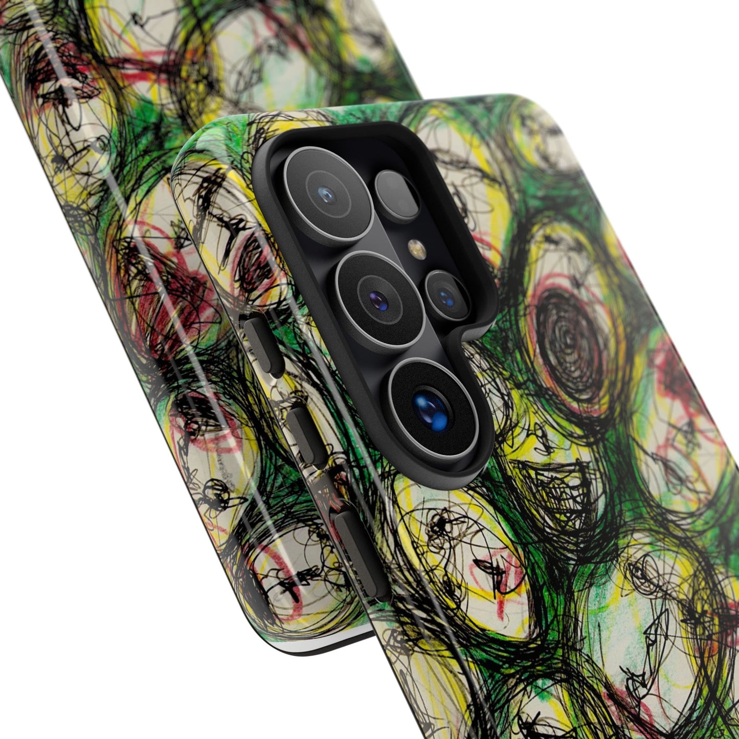 Abstract Sanity Faces Phone Case | Expressionist Face Art | Tough Case