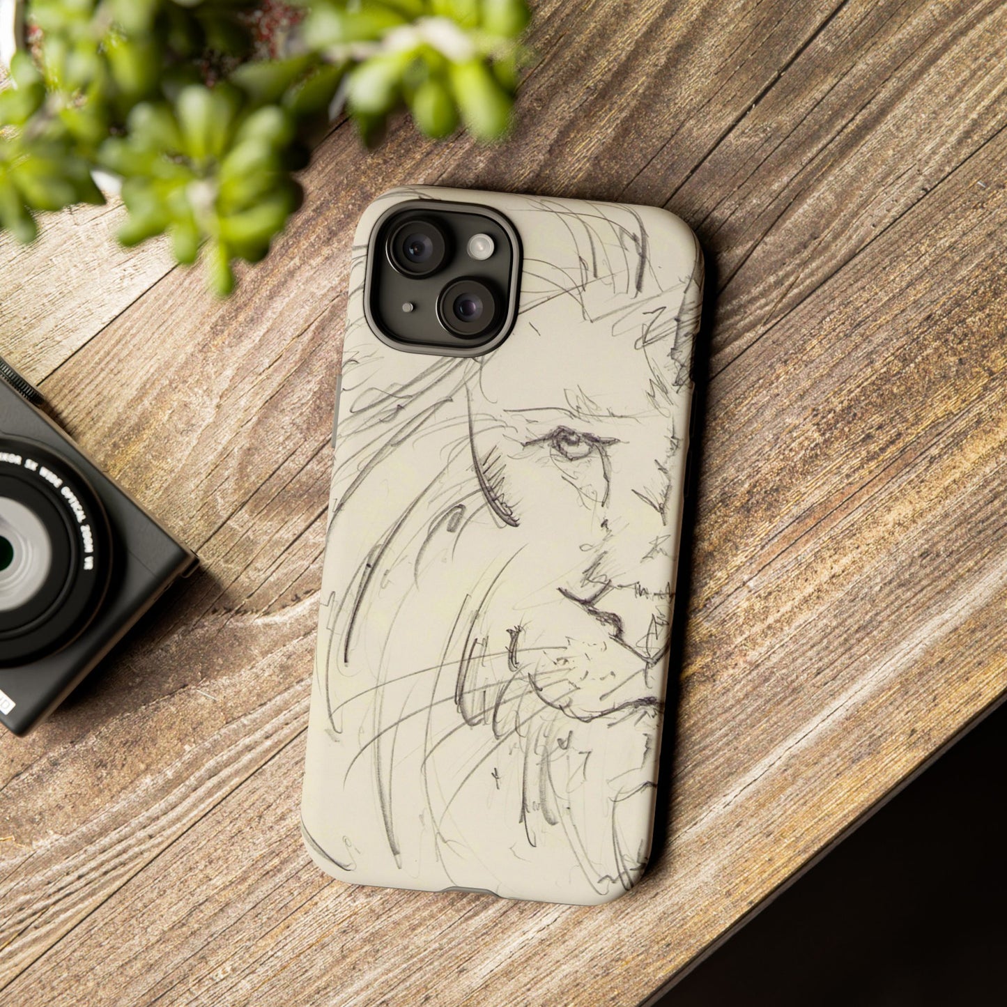 Flowing Lion Sketch phone case | Wildlife Art | Tough Cases