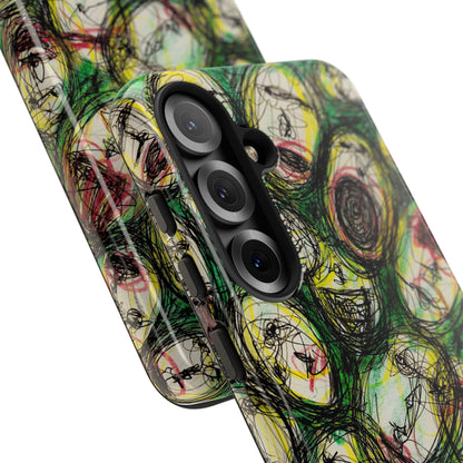 Abstract Sanity Faces Phone Case | Expressionist Face Art | Tough Case