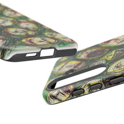 Abstract Sanity Faces Phone Case | Expressionist Face Art | Tough Case