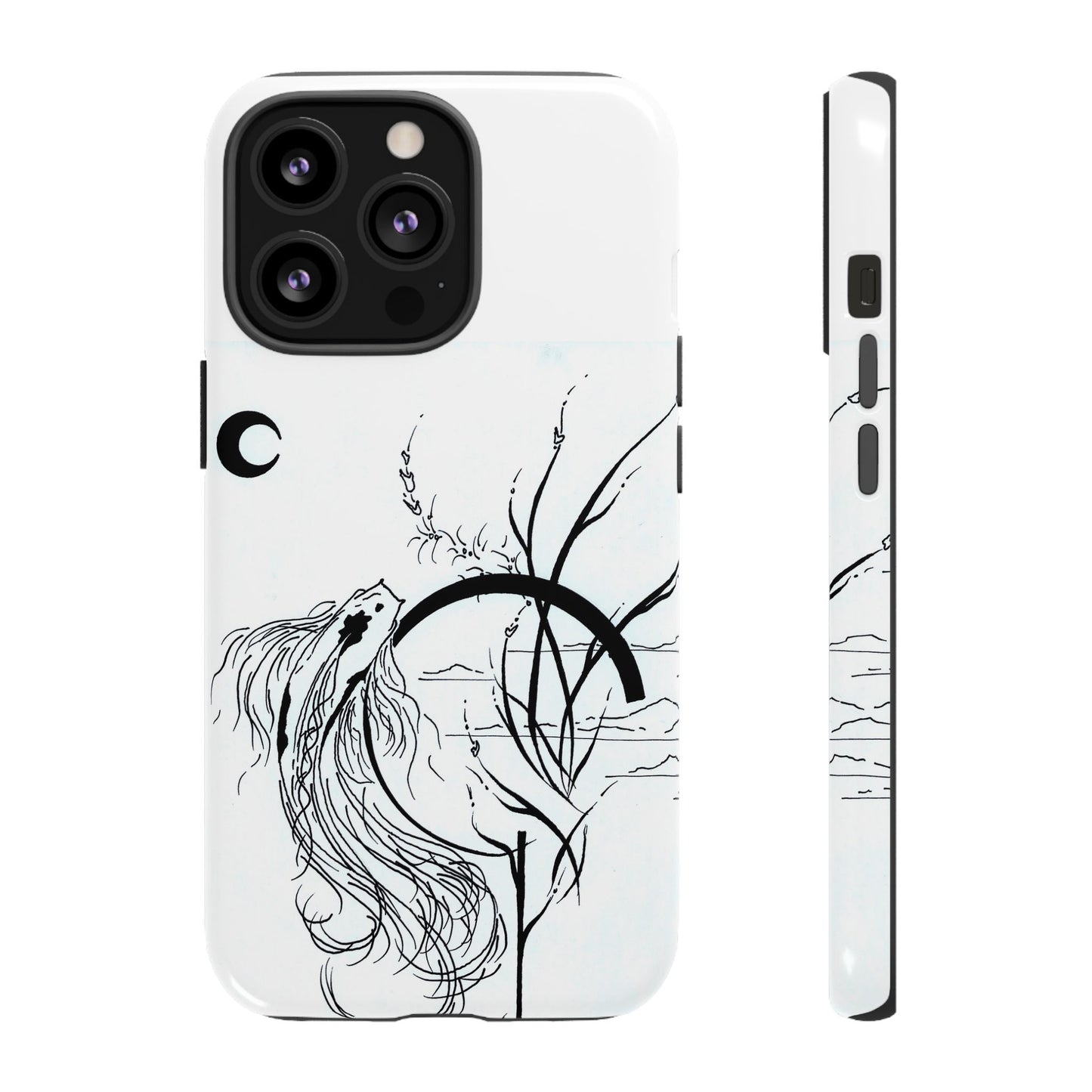 At Ease Koi Illustration phone case | Minimalist Line Art | Tough Cases