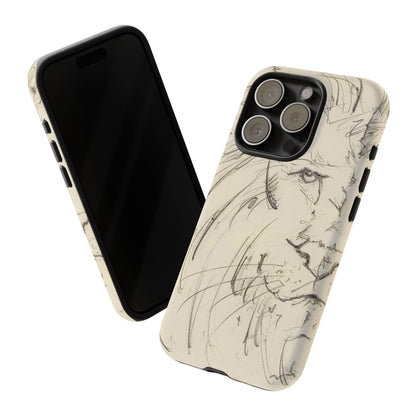 Flowing Lion Sketch phone case | Wildlife Art | Tough Cases