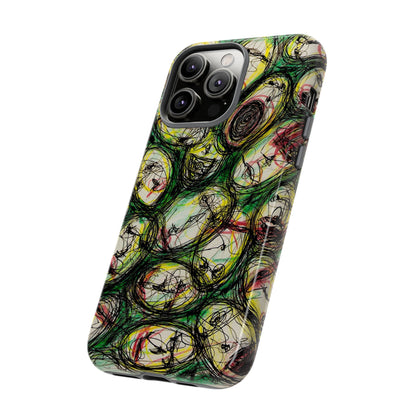 Abstract Sanity Faces Phone Case | Expressionist Face Art | Tough Case