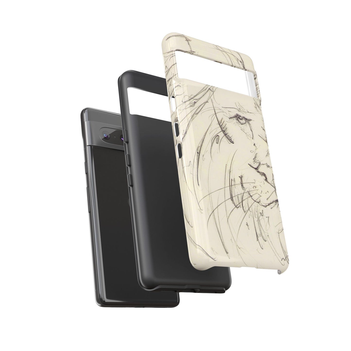 Flowing Lion Sketch phone case | Wildlife Art | Tough Cases