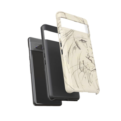 Flowing Lion Sketch phone case | Wildlife Art | Tough Cases