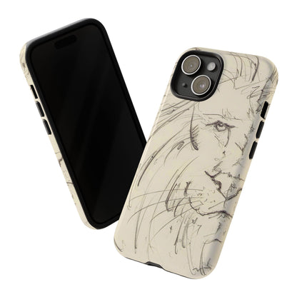 Flowing Lion Sketch phone case | Wildlife Art | Tough Cases