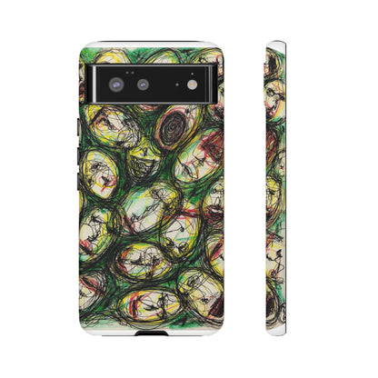 Abstract Sanity Faces Phone Case | Expressionist Face Art | Tough Case