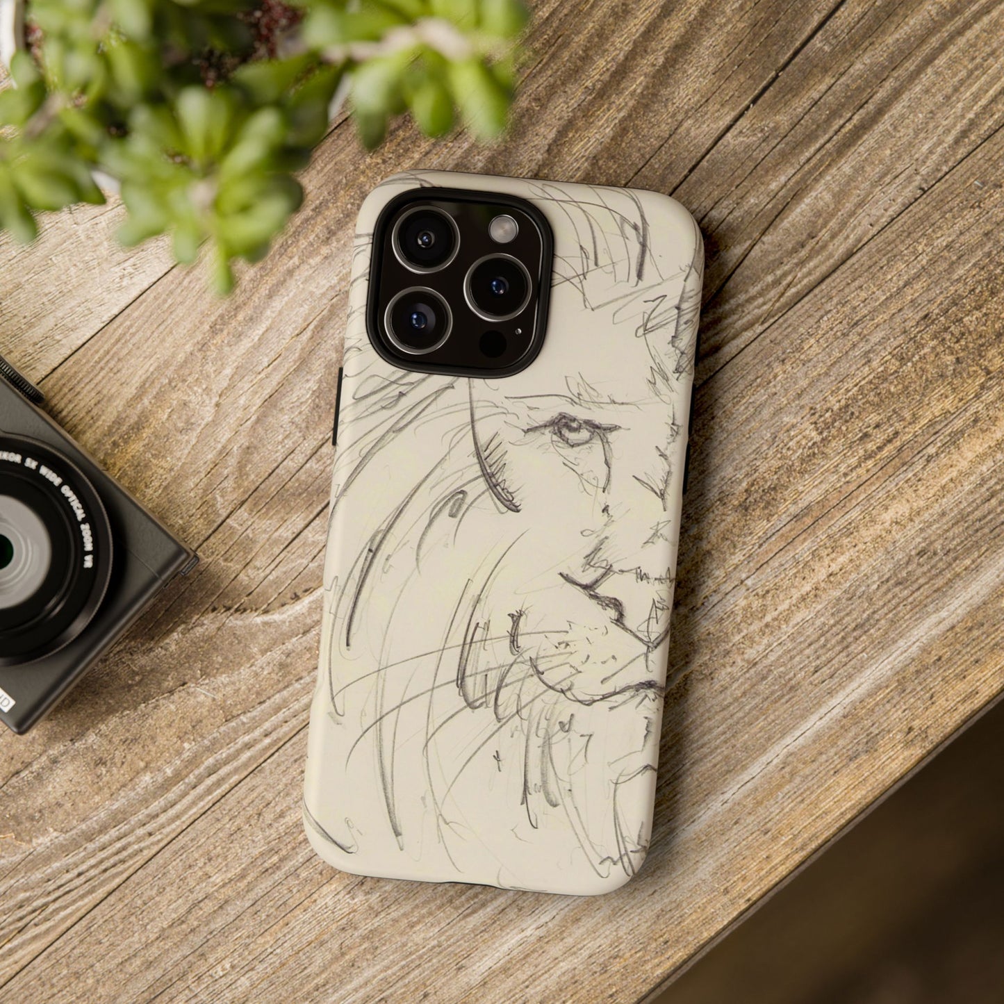 Flowing Lion Sketch phone case | Wildlife Art | Tough Cases