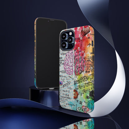 Brain Hemispheres Collage Phone Case | Tough Cases | Abstract Art Phone Case