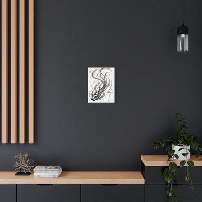 Smokey Ink Koi Canvas | Abstract Ink Matte Canvas
