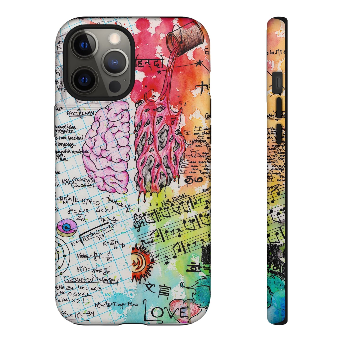 Brain Hemispheres Collage Phone Case | Tough Cases | Abstract Art Phone Case