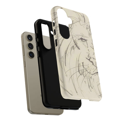 Flowing Lion Sketch phone case | Wildlife Art | Tough Cases