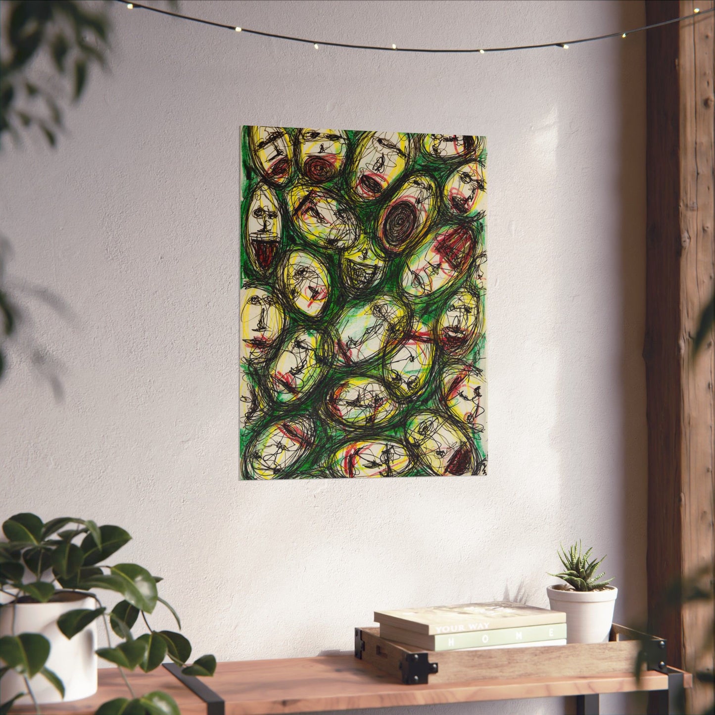 Abstract Sanity Faces Matte Vertical Poster | Expressionist Face Art