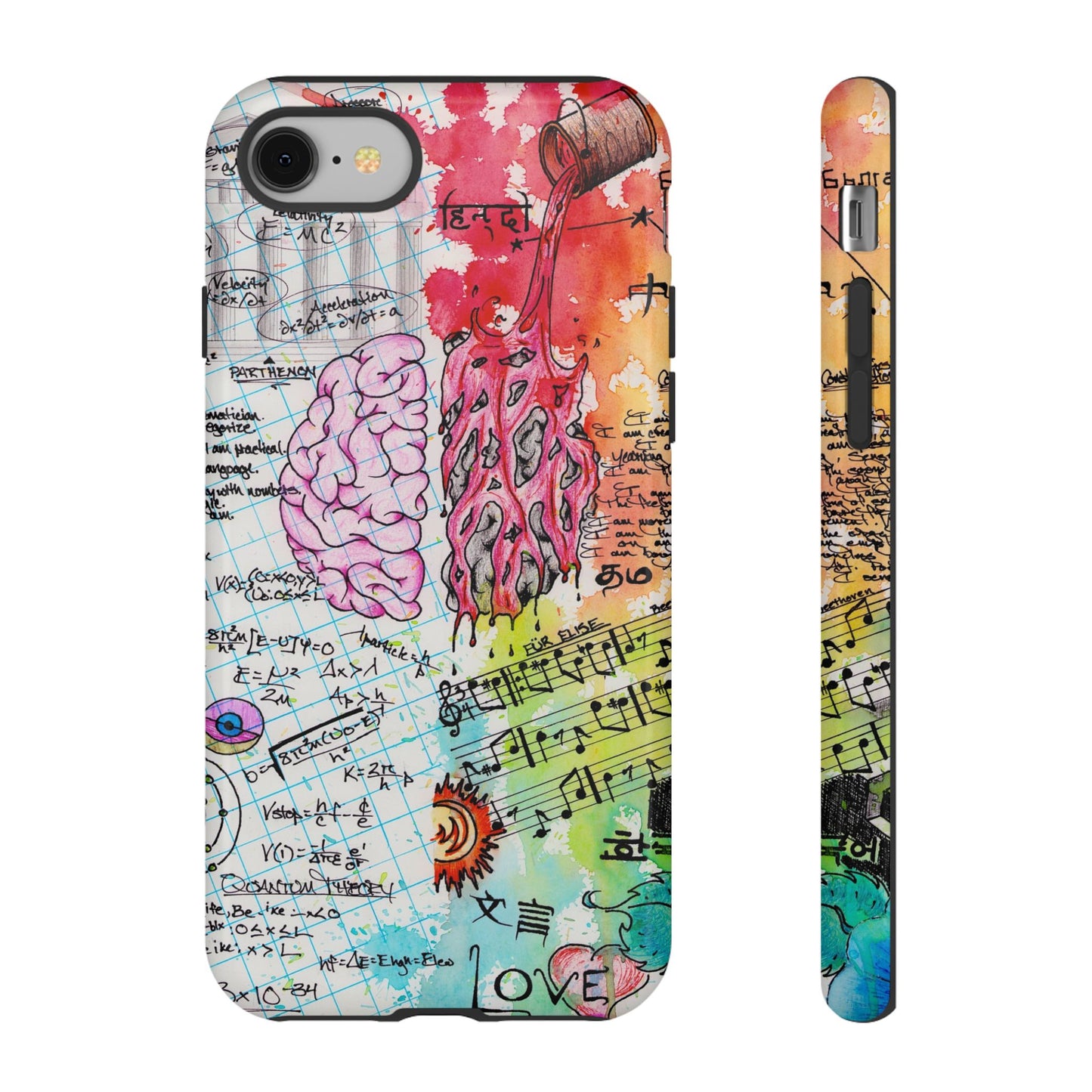 Brain Hemispheres Collage Phone Case | Tough Cases | Abstract Art Phone Case