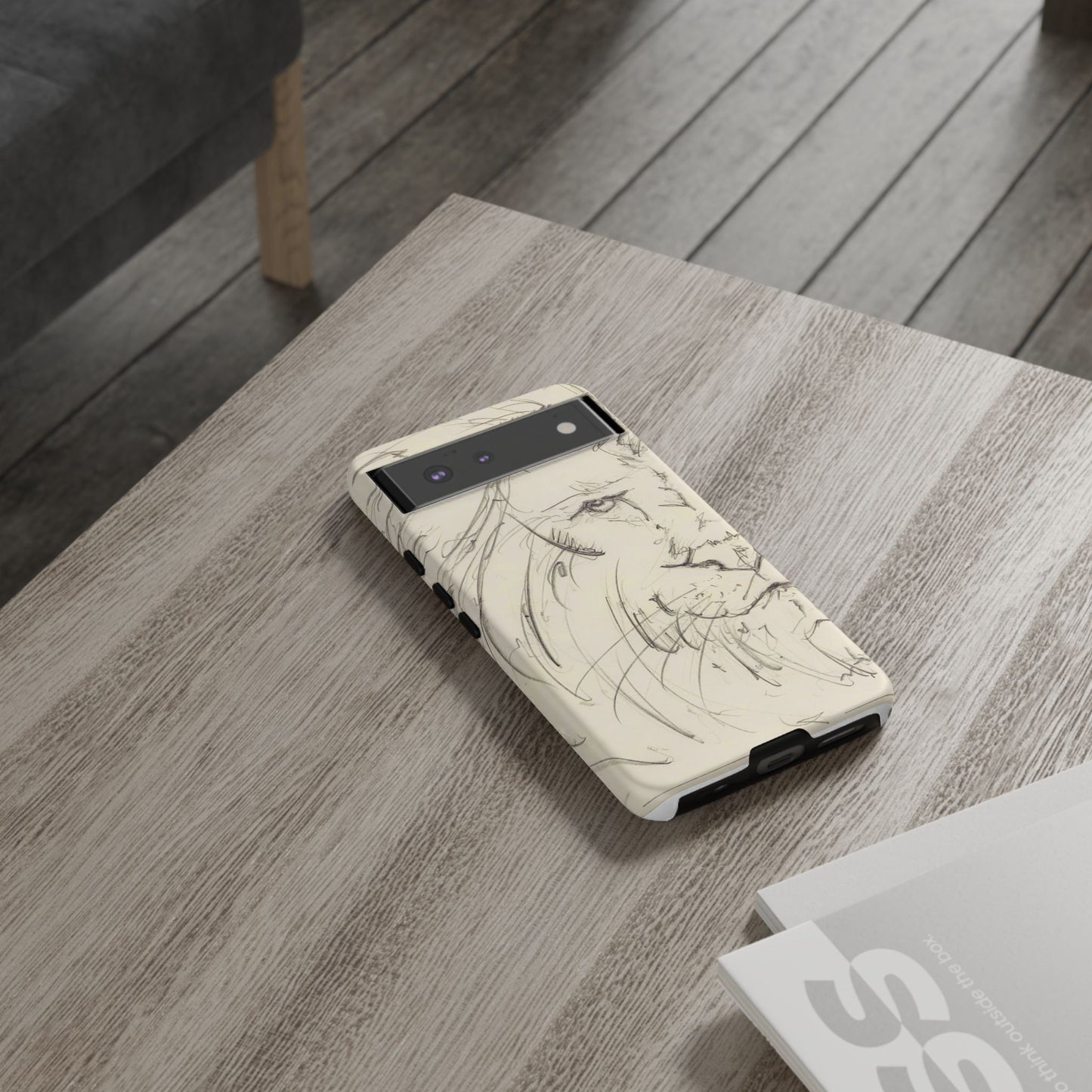 Flowing Lion Sketch phone case | Wildlife Art | Tough Cases
