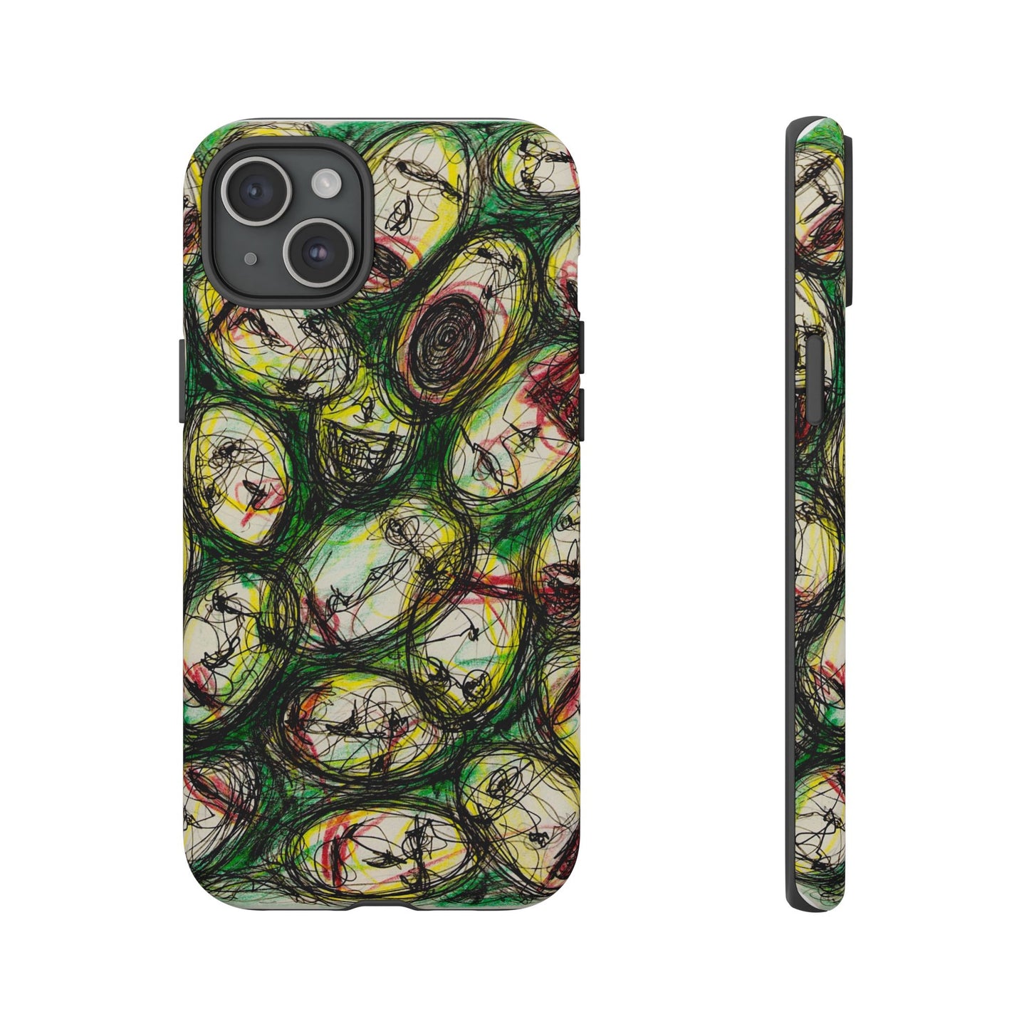 Abstract Sanity Faces Phone Case | Expressionist Face Art | Tough Case