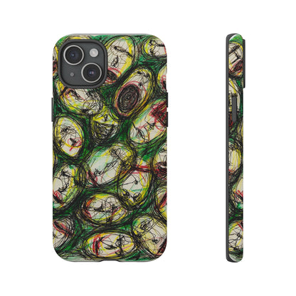 Abstract Sanity Faces Phone Case | Expressionist Face Art | Tough Case