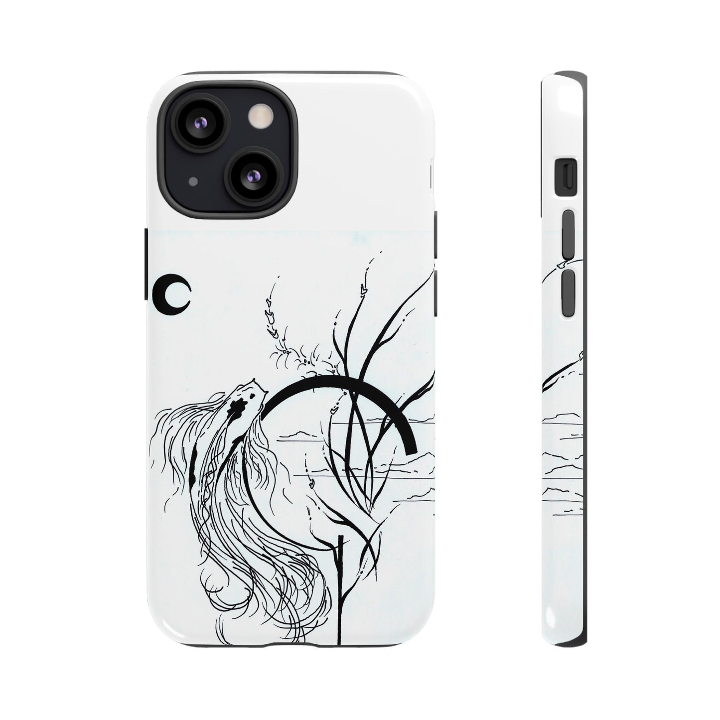 At Ease Koi Illustration phone case | Minimalist Line Art | Tough Cases