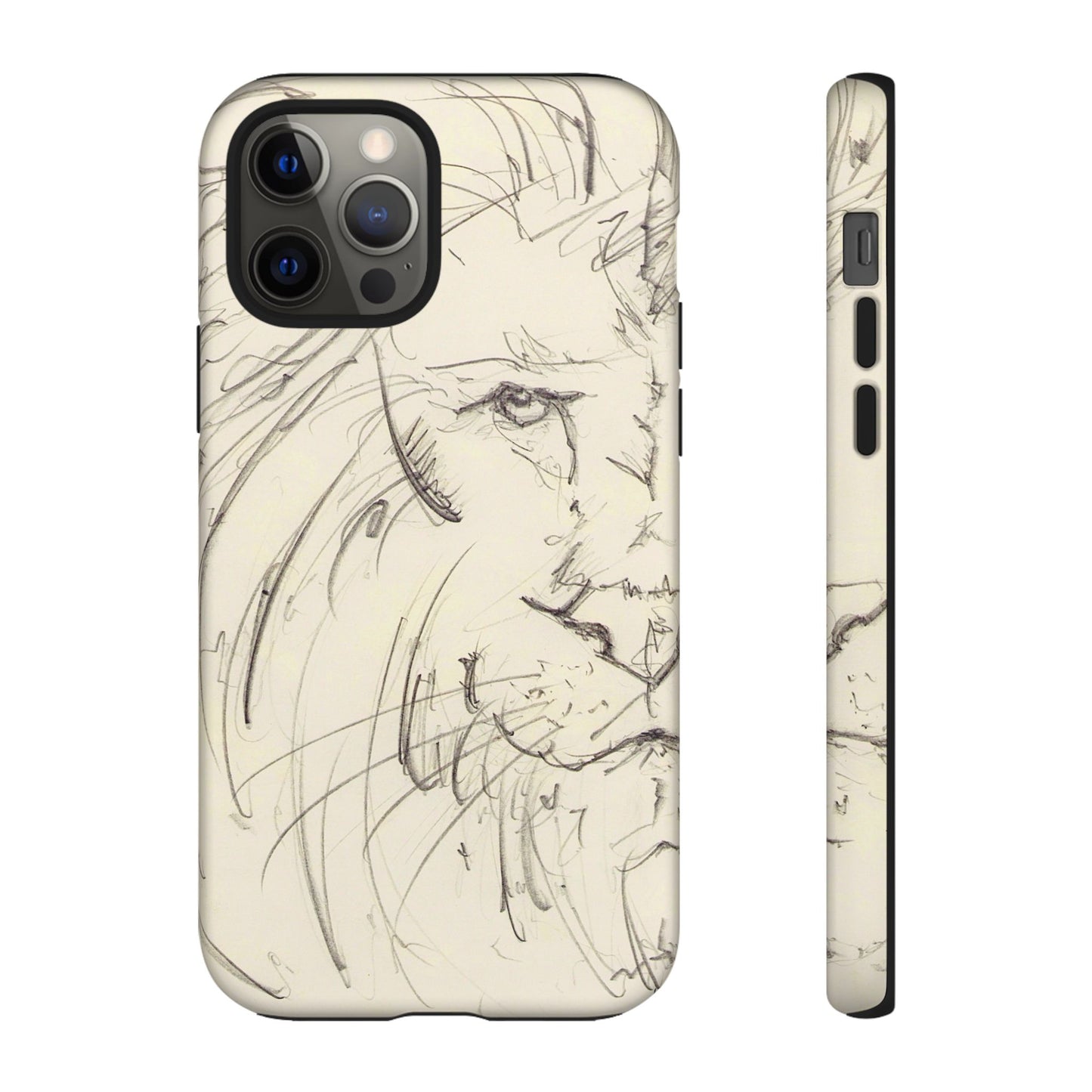 Flowing Lion Sketch phone case | Wildlife Art | Tough Cases