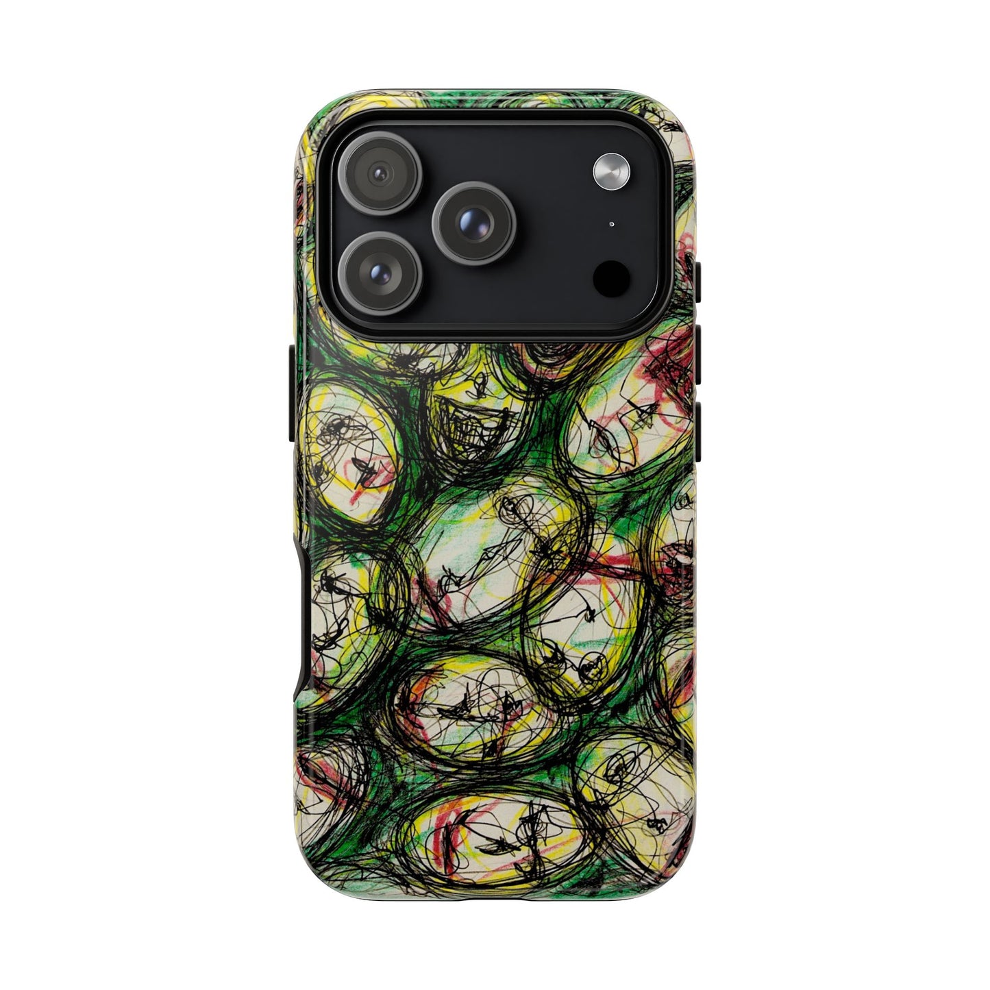 Abstract Sanity Faces Phone Case | Expressionist Face Art | Tough Case