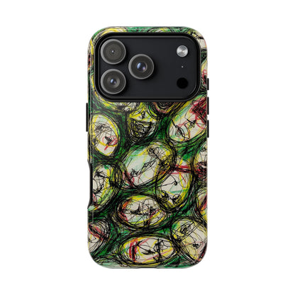 Abstract Sanity Faces Phone Case | Expressionist Face Art | Tough Case