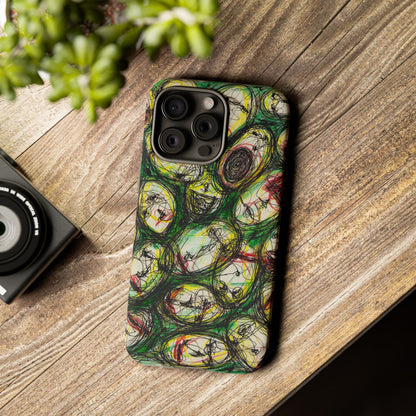 Abstract Sanity Faces Phone Case | Expressionist Face Art | Tough Case