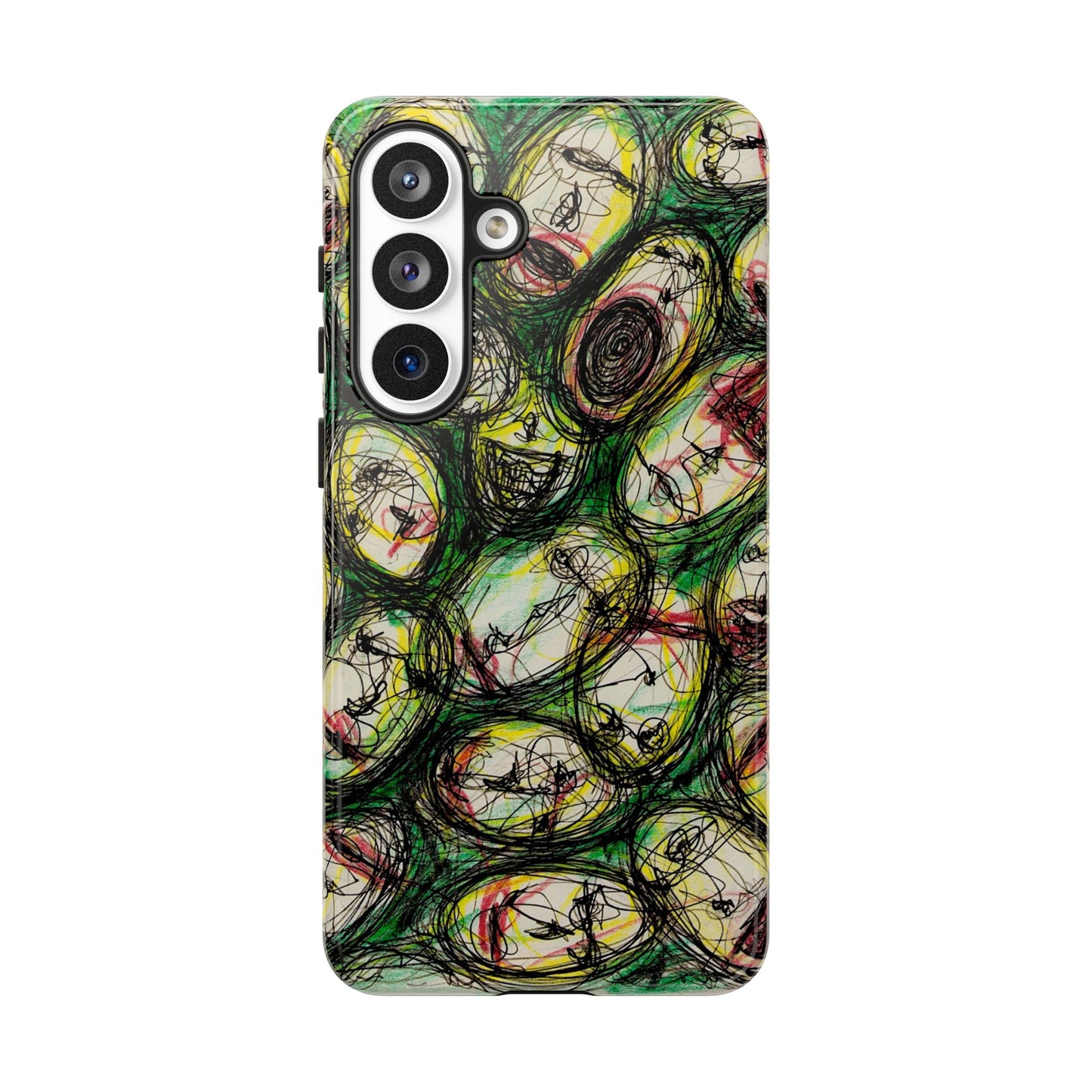 Abstract Sanity Faces Phone Case | Expressionist Face Art | Tough Case