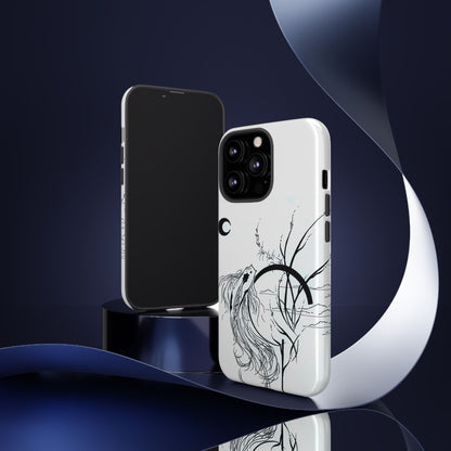 At Ease Koi Illustration phone case | Minimalist Line Art | Tough Cases