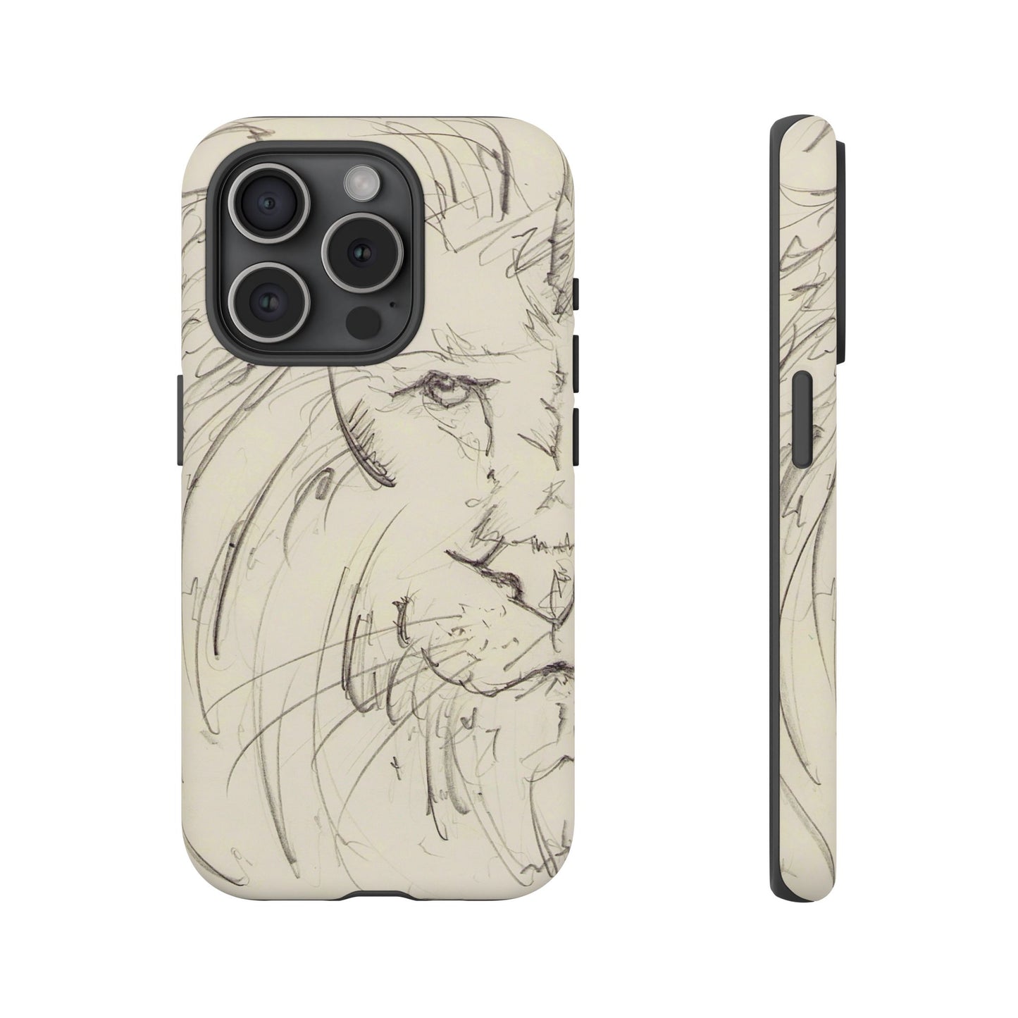 Flowing Lion Sketch phone case | Wildlife Art | Tough Cases