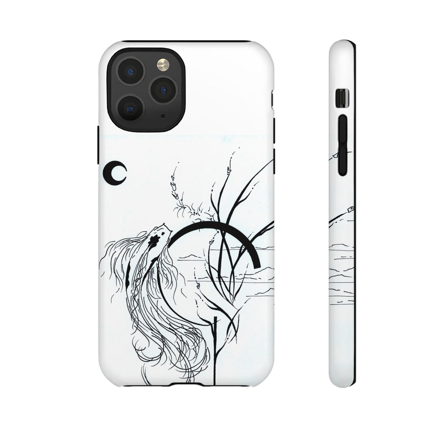 At Ease Koi Illustration phone case | Minimalist Line Art | Tough Cases