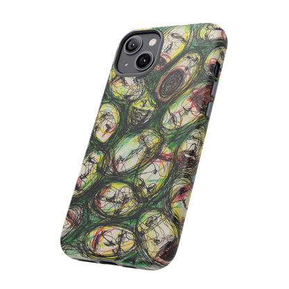 Abstract Sanity Faces Phone Case | Expressionist Face Art | Tough Case