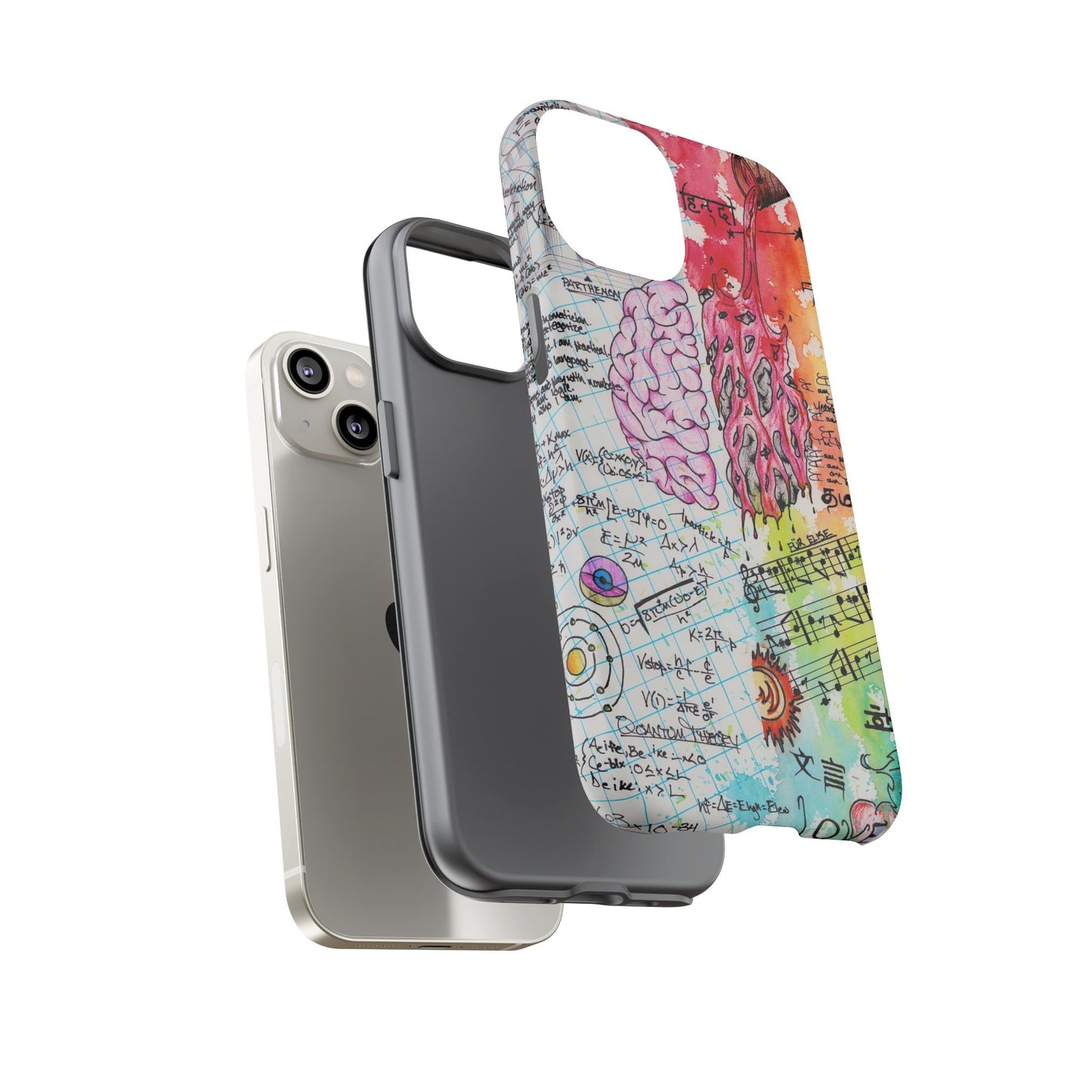 Brain Hemispheres Collage Phone Case | Tough Cases | Abstract Art Phone Case