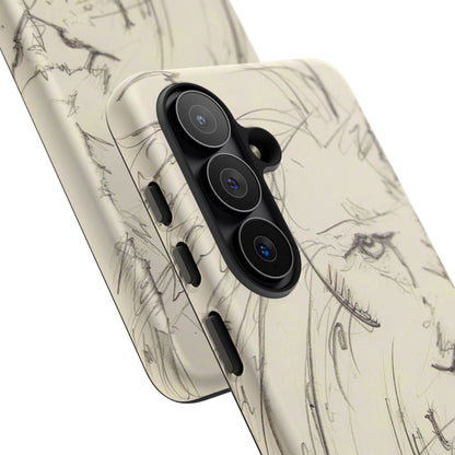 Flowing Lion Sketch phone case | Wildlife Art | Tough Cases
