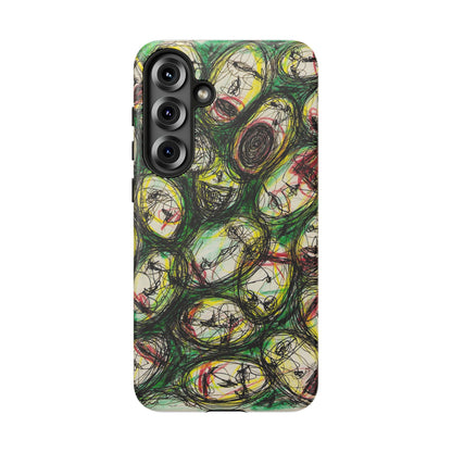 Abstract Sanity Faces Phone Case | Expressionist Face Art | Tough Case