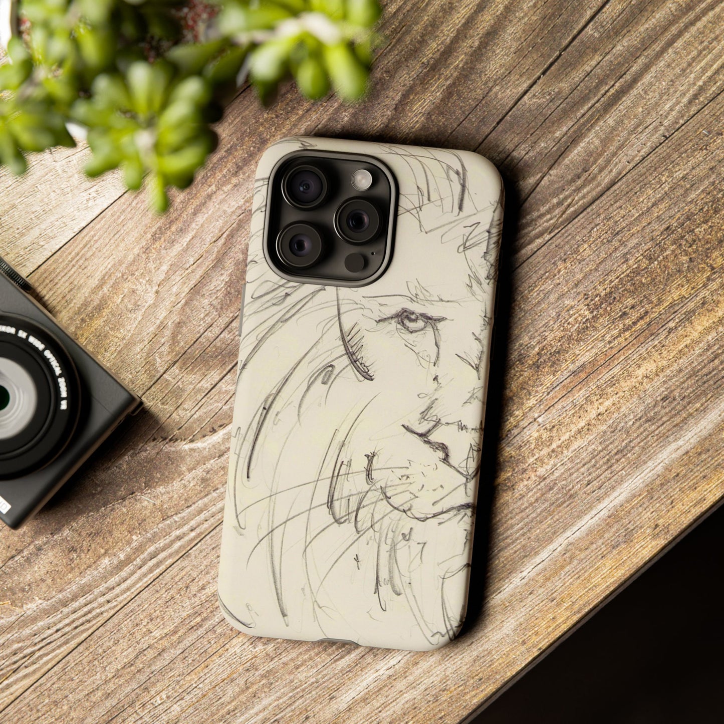 Flowing Lion Sketch phone case | Wildlife Art | Tough Cases