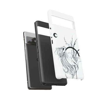 At Ease Koi Illustration phone case | Minimalist Line Art | Tough Cases