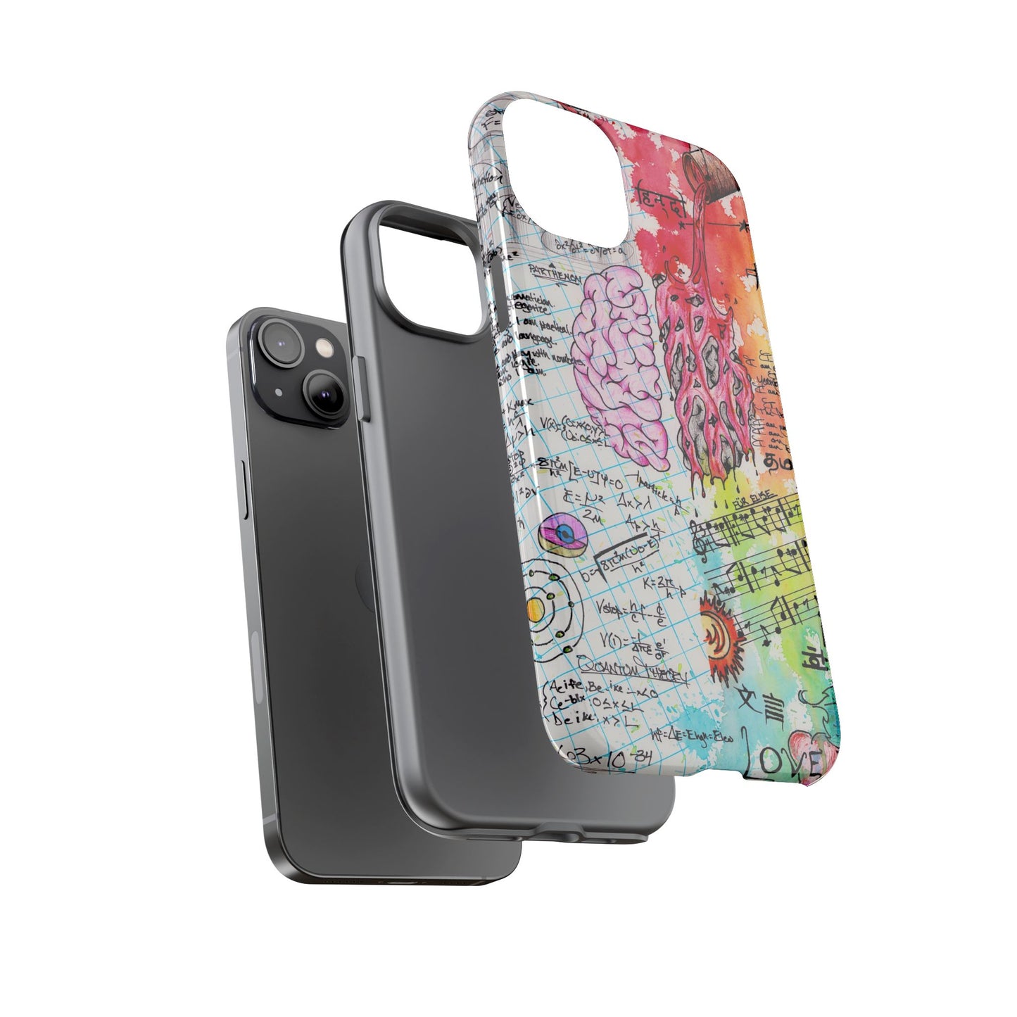 Brain Hemispheres Collage Phone Case | Tough Cases | Abstract Art Phone Case
