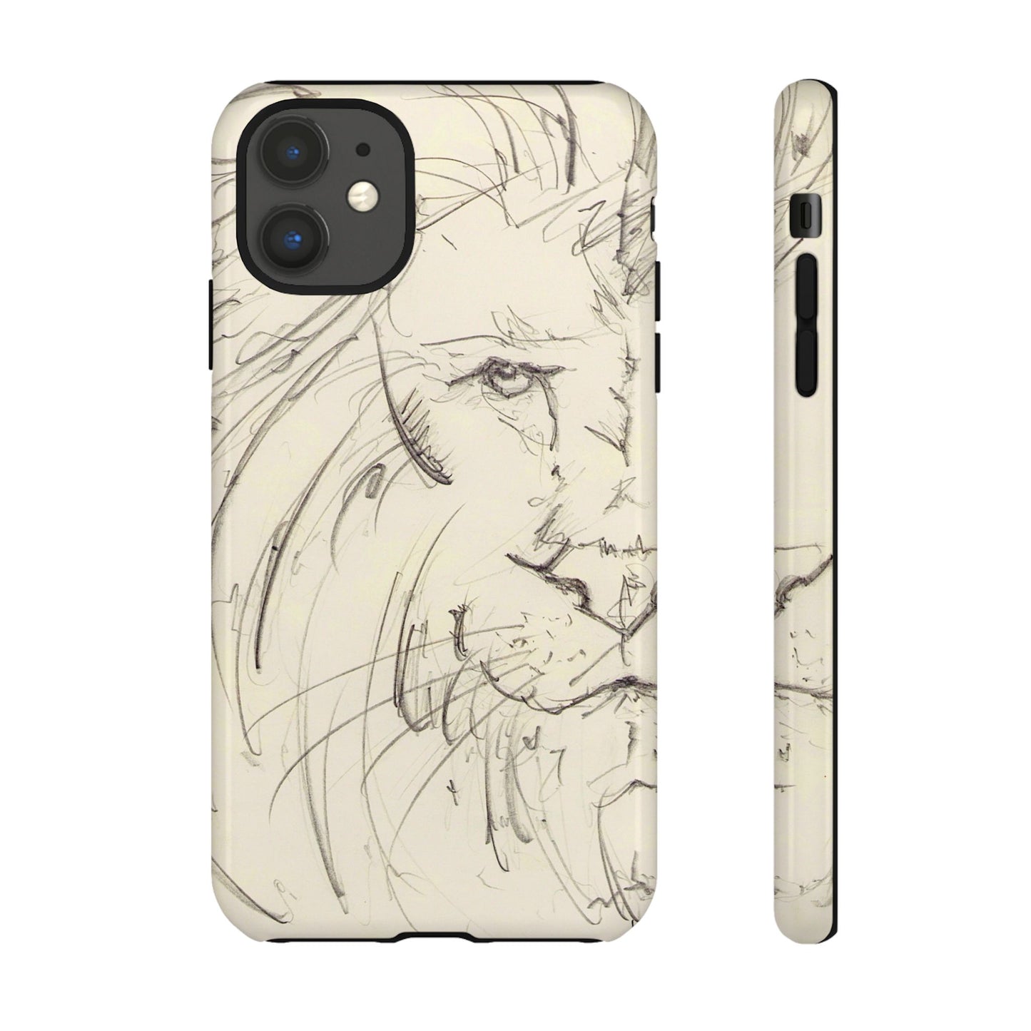 Flowing Lion Sketch phone case | Wildlife Art | Tough Cases