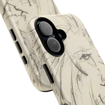 Flowing Lion Sketch phone case | Wildlife Art | Tough Cases