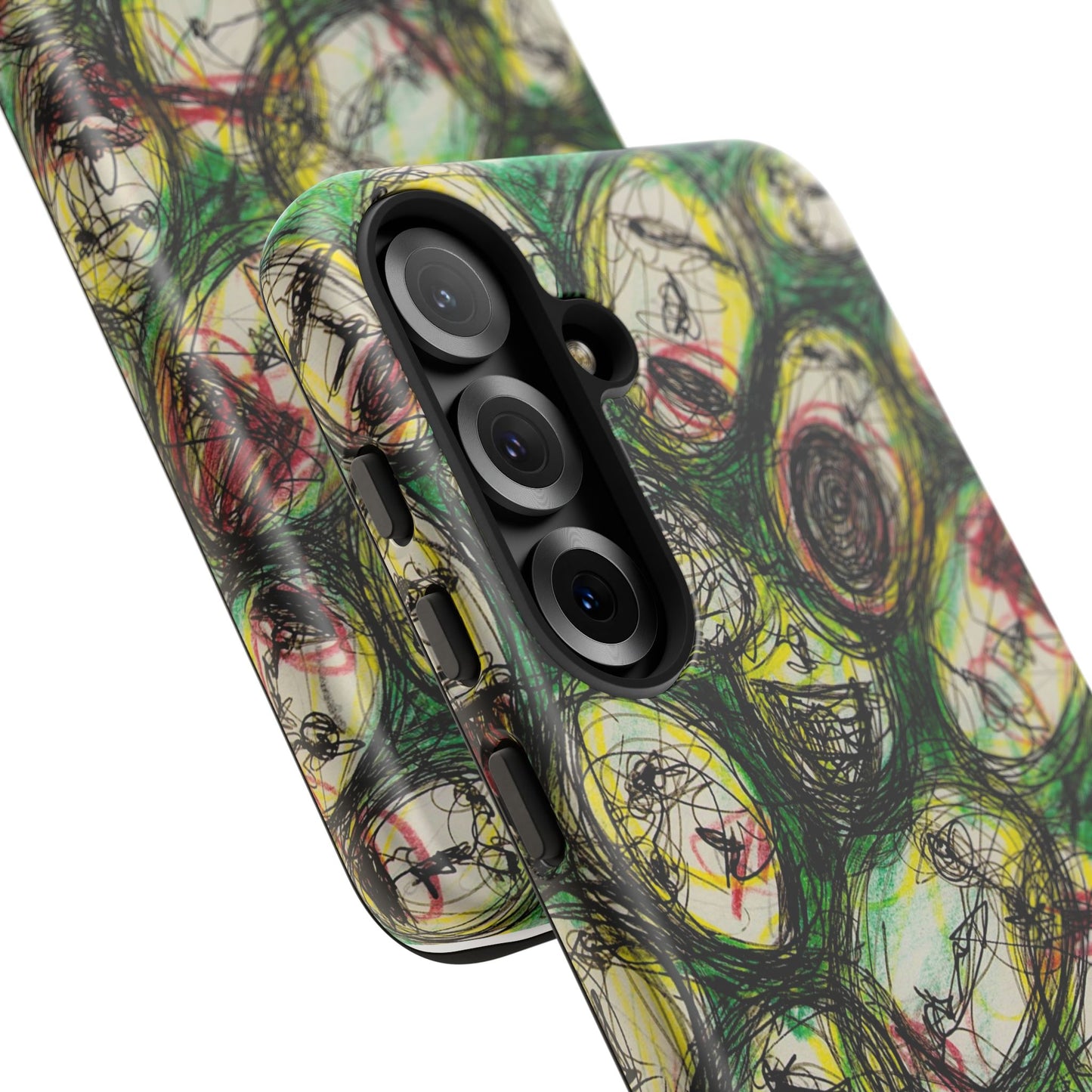 Abstract Sanity Faces Phone Case | Expressionist Face Art | Tough Case