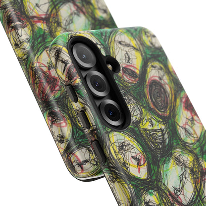 Abstract Sanity Faces Phone Case | Expressionist Face Art | Tough Case