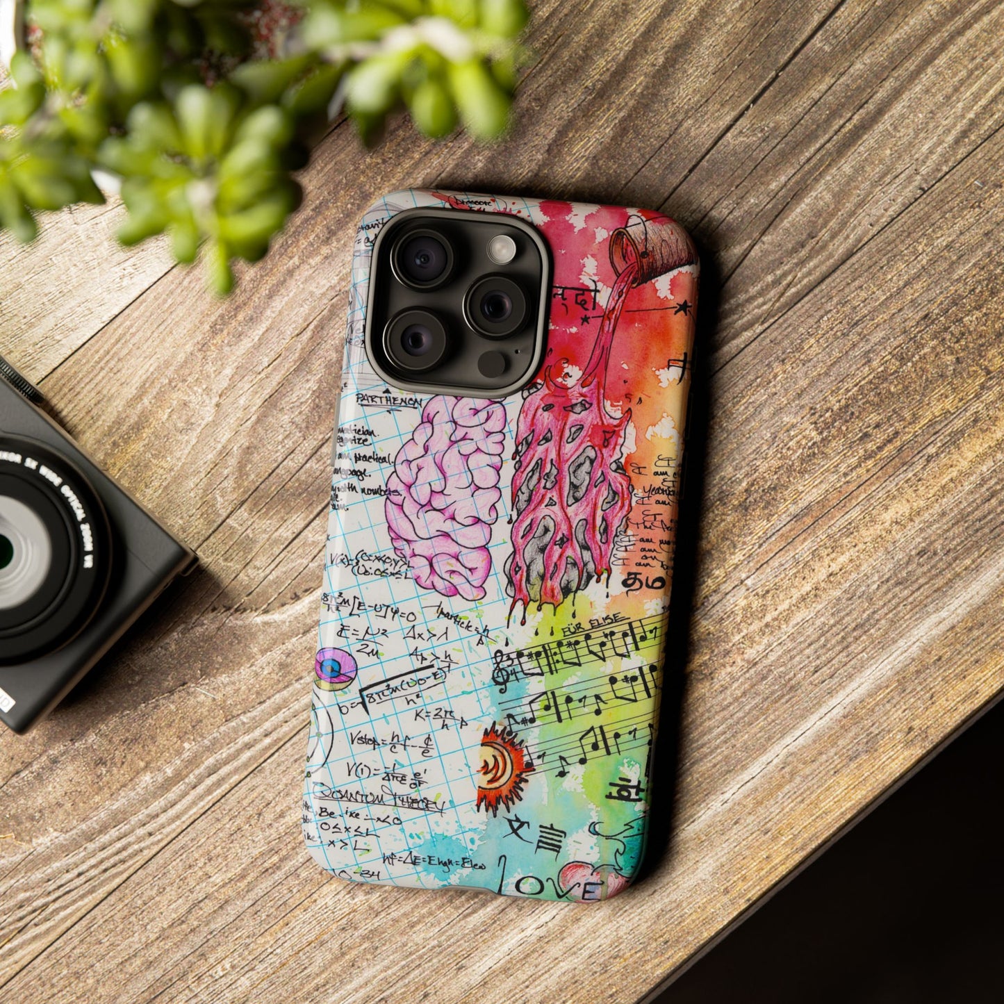 Brain Hemispheres Collage Phone Case | Tough Cases | Abstract Art Phone Case