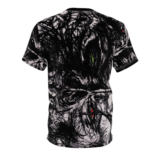 Stoic Skull Sketch T-Shirt | Dark Charcoal Sketch | All-Over Print Tee