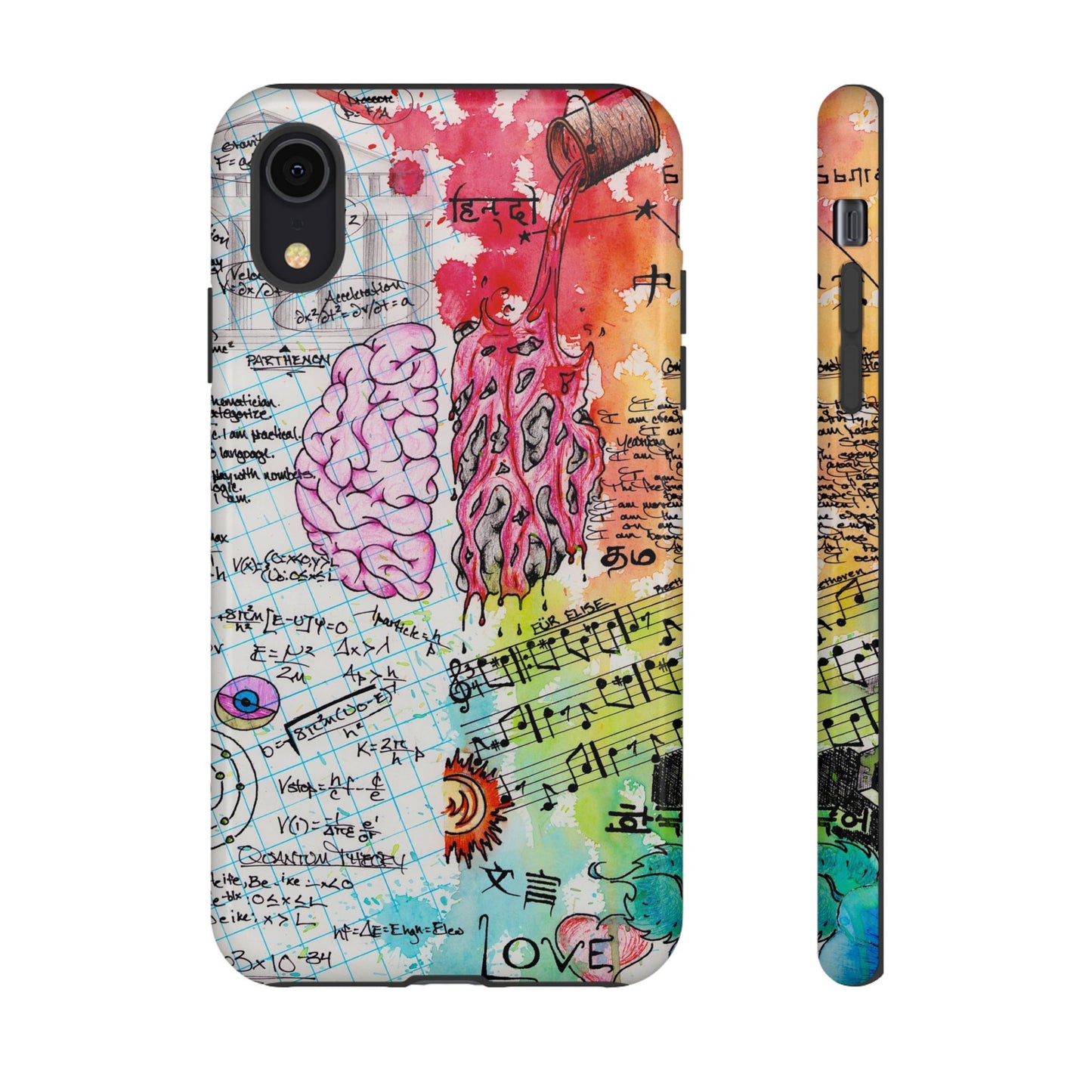 Brain Hemispheres Collage Phone Case | Tough Cases | Abstract Art Phone Case